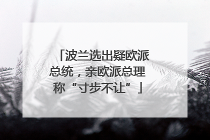 波兰选出疑欧派总统，亲欧派总理称“寸步不让”
