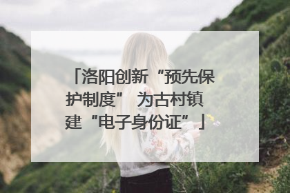 洛阳创新“预先保护制度” 为古村镇建“电子身份证”