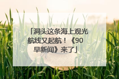 洞头这条海上观光航线又起航！《90早新闻》来了