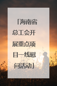 海南省总工会开展重点项目一线慰问活动