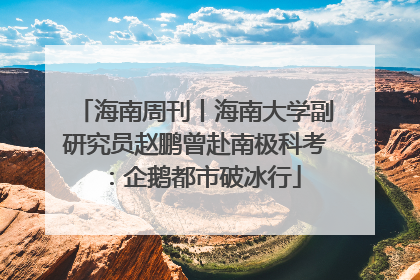 海南周刊丨海南大学副研究员赵鹏曾赴南极科考：企鹅都市破冰行