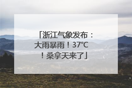 浙江气象发布：大雨暴雨！37℃！桑拿天来了
