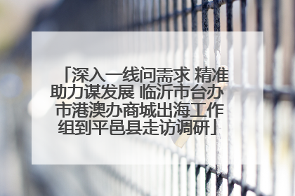 深入一线问需求 精准助力谋发展 临沂市台办 市港澳办商城出海工作组到平邑县走访调研