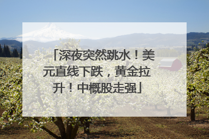 深夜突然跳水！美元直线下跌，黄金拉升！中概股走强