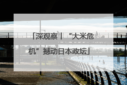 深观察丨“大米危机”撼动日本政坛