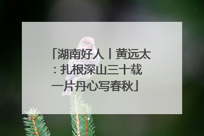 湖南好人丨黄远太：扎根深山三十载 一片丹心写春秋