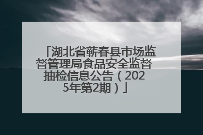 湖北省蕲春县市场监督管理局食品安全监督抽检信息公告（2025年第2期）