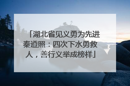 湖北省见义勇为先进秦遵照：四次下水勇救人，善行义举成榜样