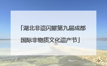 湖北非遗闪耀第九届成都国际非物质文化遗产节