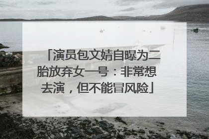 演员包文婧自曝为二胎放弃女一号：非常想去演，但不能冒风险