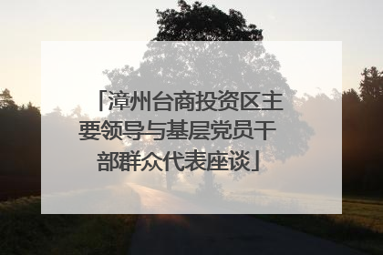 漳州台商投资区主要领导与基层党员干部群众代表座谈