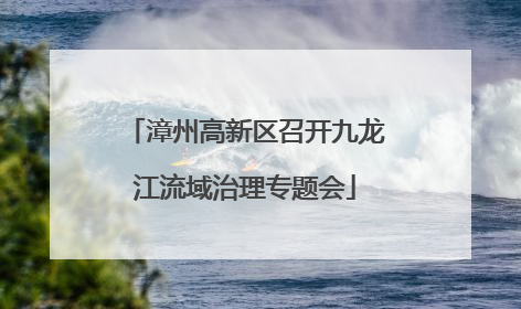 漳州高新区召开九龙江流域治理专题会