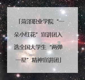 菏泽职业学院“一朵小红花”宣讲团入选全国大学生“两弹一星”精神宣讲团