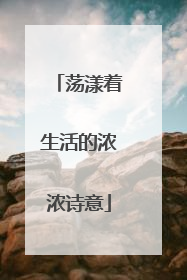 荡漾着生活的浓浓诗意
