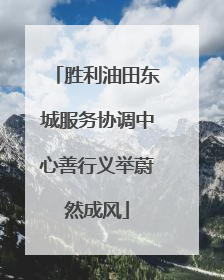 胜利油田东城服务协调中心善行义举蔚然成风