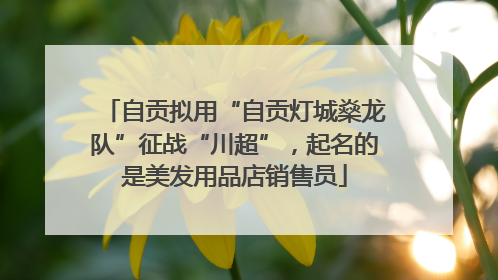 自贡拟用“自贡灯城燊龙队”征战“川超”，起名的是美发用品店销售员
