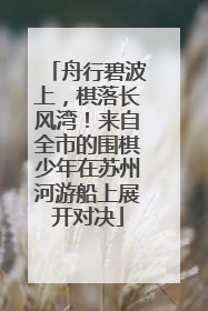 舟行碧波上，棋落长风湾！来自全市的围棋少年在苏州河游船上展开对决