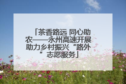 茶香路远 同心助农——永州高速开展助力乡村振兴“路外”志愿服务