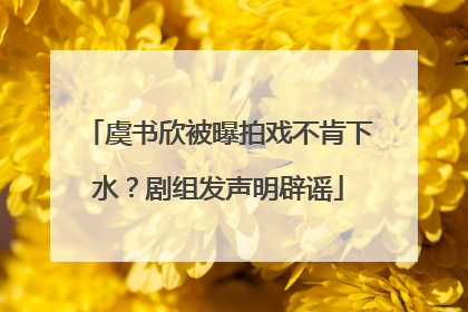 虞书欣被曝拍戏不肯下水？剧组发声明辟谣
