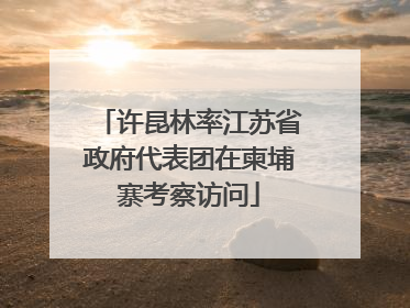 许昆林率江苏省政府代表团在柬埔寨考察访问