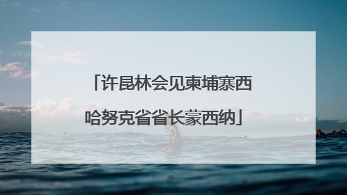 许昆林会见柬埔寨西哈努克省省长蒙西纳