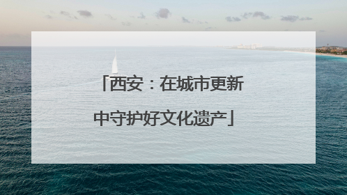 西安：在城市更新中守护好文化遗产