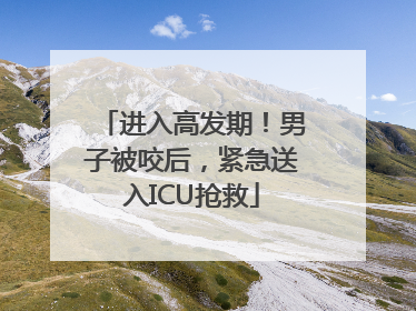 进入高发期！男子被咬后，紧急送入ICU抢救