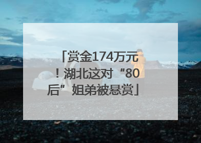 赏金174万元！湖北这对“80后”姐弟被悬赏