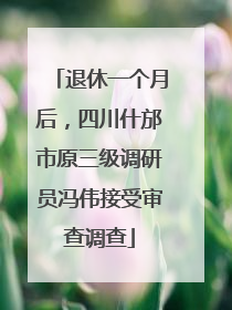 退休一个月后，四川什邡市原三级调研员冯伟接受审查调查