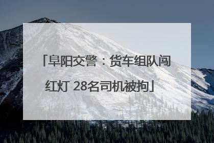 阜阳交警：货车组队闯红灯 28名司机被拘