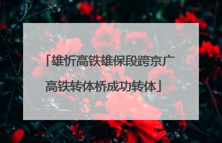 雄忻高铁雄保段跨京广高铁转体桥成功转体
