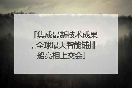 集成最新技术成果，全球最大智能铺排船亮相上交会