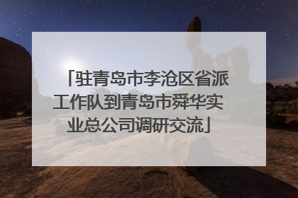 驻青岛市李沧区省派工作队到青岛市舜华实业总公司调研交流