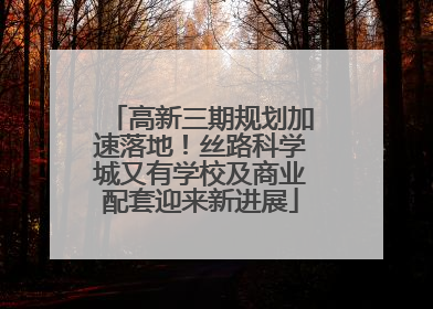 高新三期规划加速落地！丝路科学城又有学校及商业配套迎来新进展