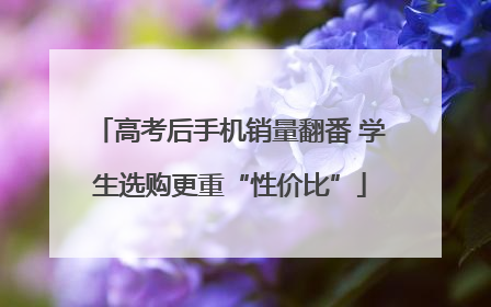 高考后手机销量翻番 学生选购更重“性价比”