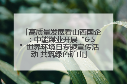 高质量发展看山西国企：中能煤业开展“6·5”世界环境日专题宣传活动 共筑绿色矿山