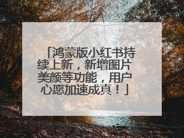 鸿蒙版小红书持续上新，新增图片美颜等功能，用户心愿加速成真！