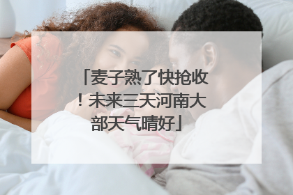 麦子熟了快抢收！未来三天河南大部天气晴好