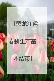 黑龙江省春耕生产基本结束