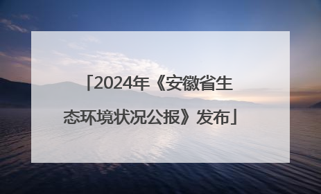 2024年《安徽省生态环境状况公报》发布