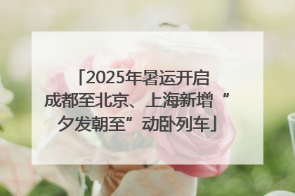 2025年暑运开启 成都至北京、上海新增“夕发朝至”动卧列车
