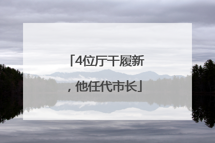 4位厅干履新,他任代市长